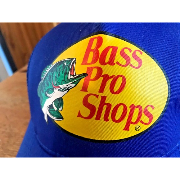 Bass Pro Shops Adjustable Snapback Mesh Trucker Baseball Hat Cap Navy Blue - Picture 2 of 7